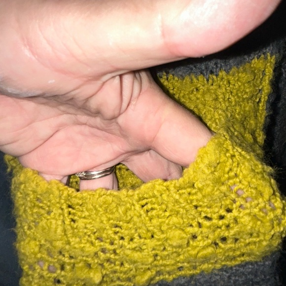 Free People Large Chunky Knit Cardigan - Yellow and Gray - new or like new - Picture 5 of 10